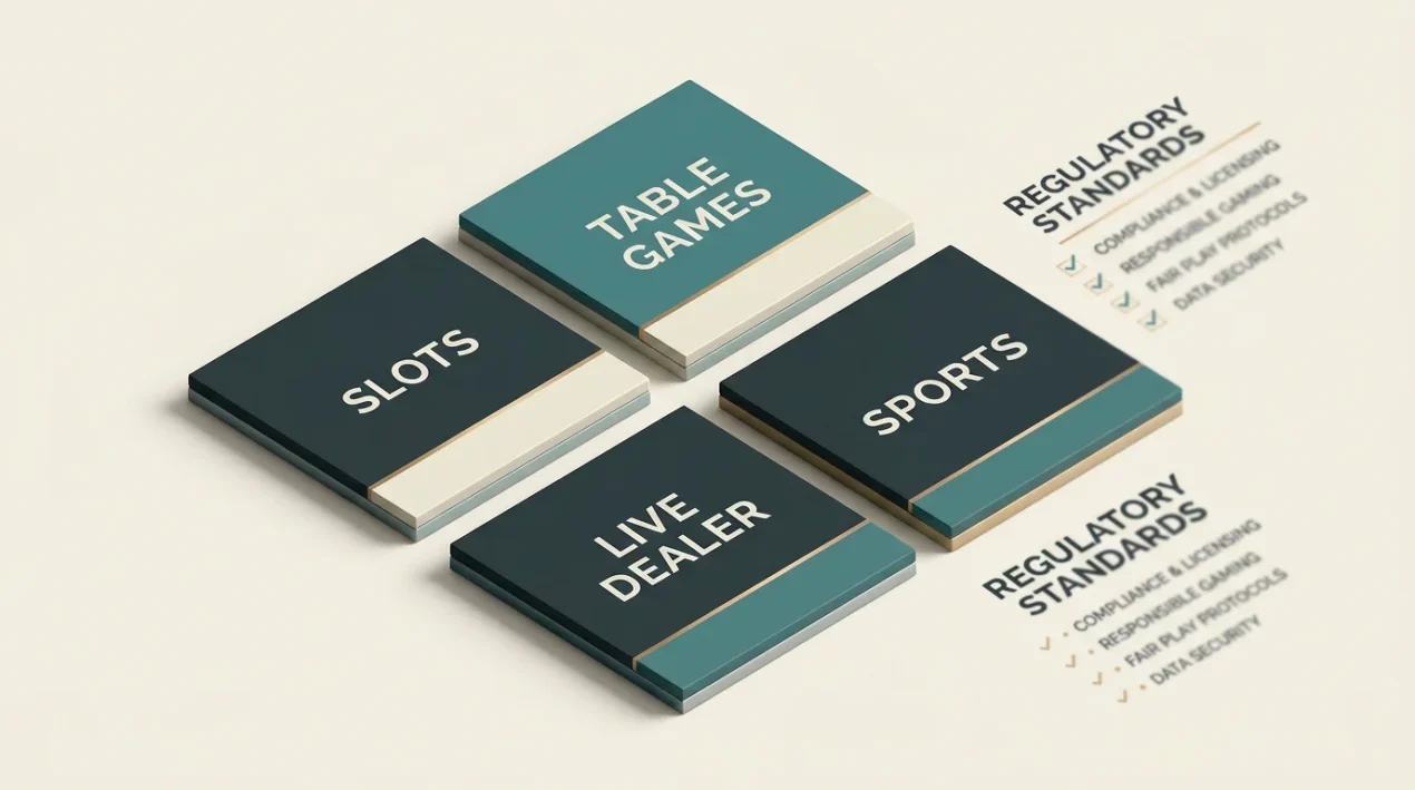 Abstract casino game lobby cards without brand logos